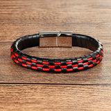 Stainless Steel Leather Rope Bracelet Couple Style Buddha Bracelets