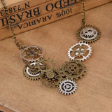 Steampunk Necklace Vintage Bronze Ox And Antique Silver Mixed Gears