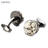 Lepton Stainless Steel Watch Movement Cufflinks for Men