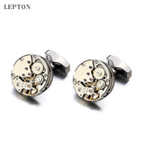 Lepton Stainless Steel Watch Movement Cufflinks for Men