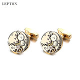 Lepton Stainless Steel Watch Movement Cufflinks for Men