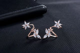 Zircon Bowknot 925 Silver Stud Earrings Xmas Gift