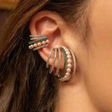 Ear Cuffs Clip Earrings Women No Piercing Pearl Crystal Wedding Jewelry