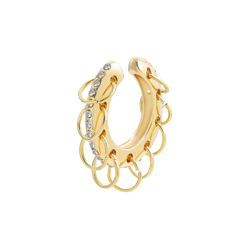 Pearl Crystal Ear Cuffs Clip Earrings for Women, No Piercing