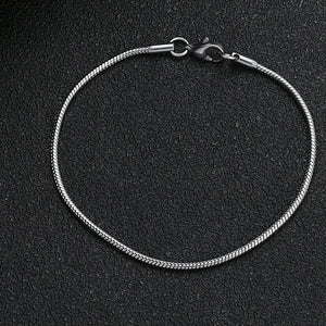 2MM Titanium Steel Snake Chain Bracelet Jewelry For Men Women