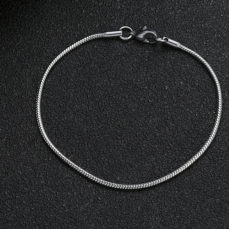 2MM Titanium Steel Snake Chain Bracelet Jewelry For Men Women