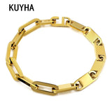 Hot Women Men Gold Silver Bracelet Chain Bangle Geometric Style Jewelry