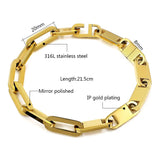 Hot Women Men Gold Silver Bracelet Chain Bangle Geometric Style Jewelry