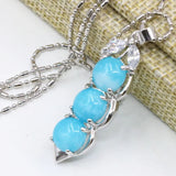 Women's Peanut Shape Pendant Necklace Stainless Steel Chain Natural Jade Stone