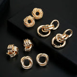 Vintage Metal Maxi Clip-On Earrings for Women Party Gift