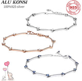 925 Sterling Silver Snake Chain Bangle Bracelet for Women Charms DIY Jewelry