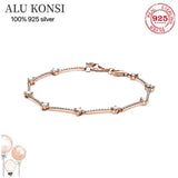 925 Sterling Silver Snake Chain Bangle Bracelet for Women Charms DIY Jewelry
