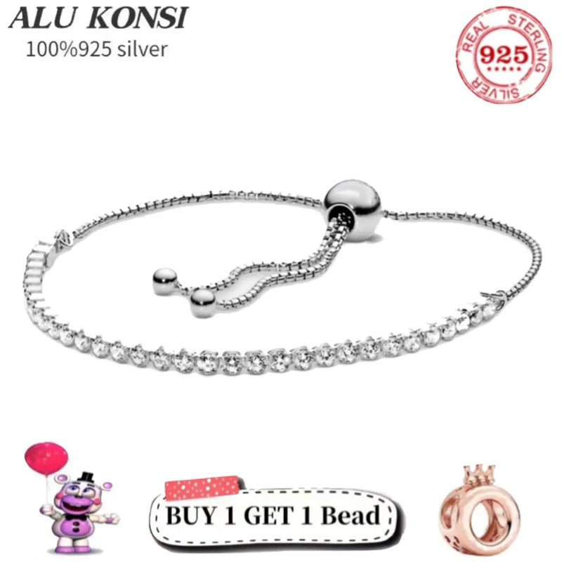 925 Silver Snake Chain Bangle Bracelet for Women Charms DIY Jewelry