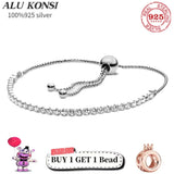 925 Silver Snake Chain Bangle Bracelet for Women Charms DIY Jewelry