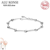 925 Sterling Silver Snake Chain Bangle Bracelet for Women Charms DIY Jewelry