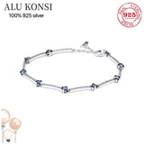 925 Sterling Silver Snake Chain Bangle Bracelet for Women Charms DIY Jewelry