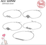 925 Silver Snake Chain Bangle Bracelet 7.5''