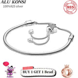 925 Silver Snake Chain Bangle Bracelet Women