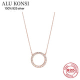 Sterling Silver Big Circle Necklace for Women