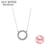 Sterling Silver Big Circle Necklace for Women