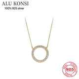 Sterling Silver Big Circle Necklace for Women
