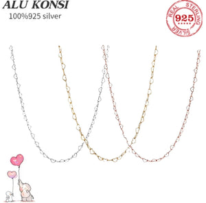 100% 925 Sterling Silver pan Necklace for Women DIY Jewelry