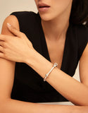 Electroplated 925 Silver 14K Smooth Bracelet Gift