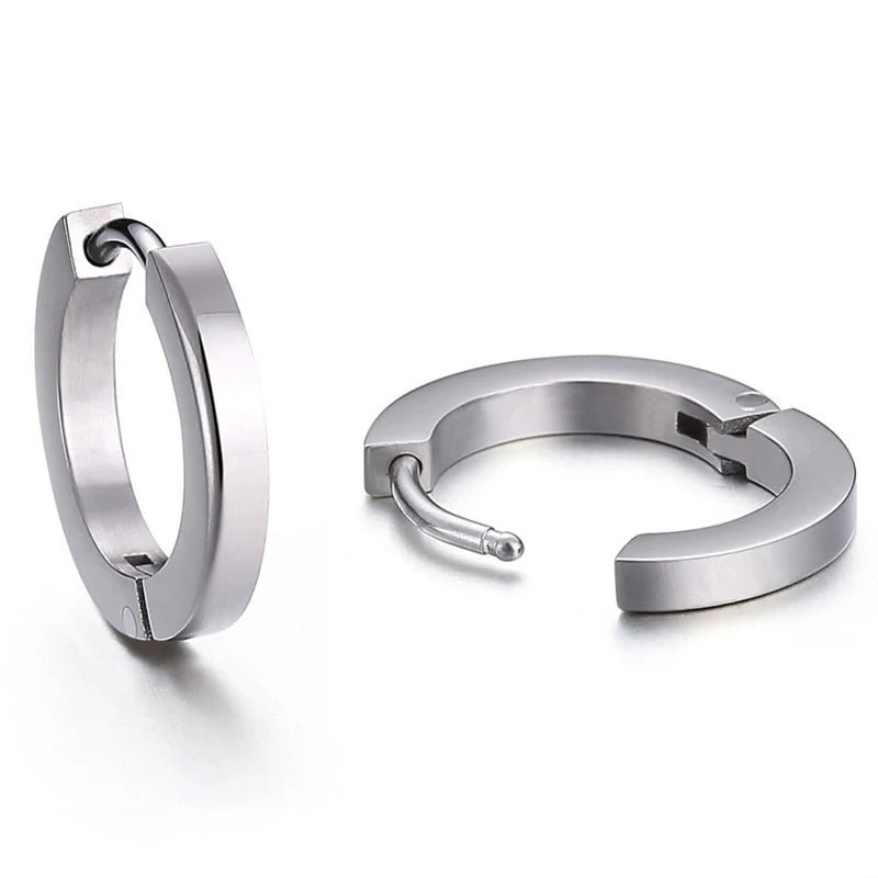 Spain Titanium Hoop Earrings for Sensitive Men Women