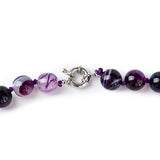 Fancy Purple A-gate Necklace with Mysterious Streaks 10mm