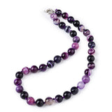 Fancy Purple A-gate Necklace with Mysterious Streaks 10mm