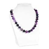 Fancy Purple A-gate Necklace with Mysterious Streaks 10mm