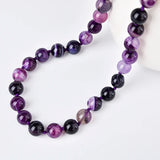 Fancy Purple A-gate Necklace with Mysterious Streaks 10mm