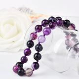 Fancy Purple A-gate Necklace with Mysterious Streaks 10mm