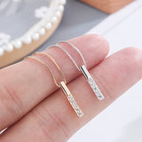 Geometric Cubic Zircon Necklace Silver Chain Charm Necklace