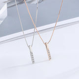 Geometric Cubic Zircon Necklace Silver Chain Charm Necklace