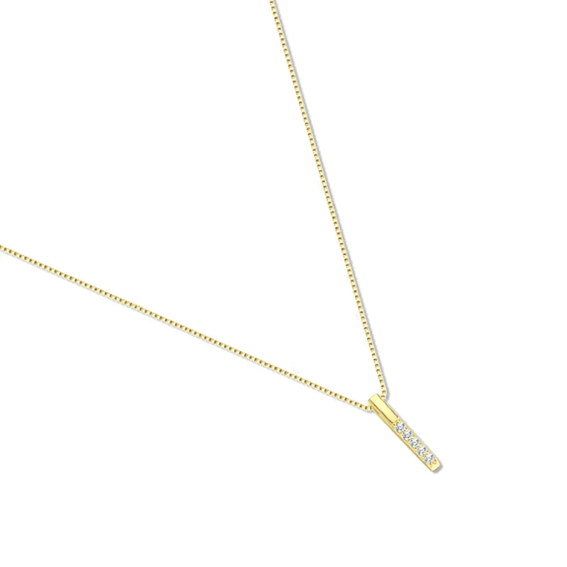 Geometric Cubic Zircon Necklace Silver Chain Charm Necklace