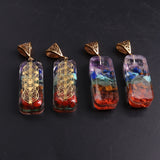Orgonite Amulet Crystal Pendants Reiki Heal 7 Chakras Necklace