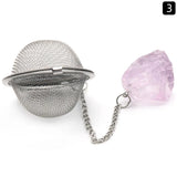 3Pcs Red Agate Amethyst Stone Filter Balls for Tea Soup Hot Pot Spice