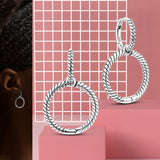 925 Silver Heart Hoop Earrings for Women Jewelry
