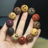 Ethnic Style Ebony Sandalwood Wood 20mm 12 Pieces Prayer Bracelet