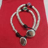 925 Silver Round Green Pink Crystal Bracelet Niche Jewelry Gift