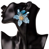 Big Flowers Drop Earrings Resin Acrylic Dangle Jewelry
