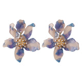 Big Flowers Drop Earrings Resin Acrylic Dangle Jewelry