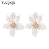 Big Flowers Drop Earrings Resin Acrylic Dangle Jewelry