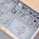 Velvet Jewelry Ring Display Organizer Box - Earring Storage Case
