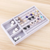Portable Velvet Jewelry Ring Display Organizer Box Holder Earring Storage