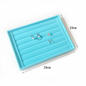 Velvet Jewelry Ring Earring Storage Box Display