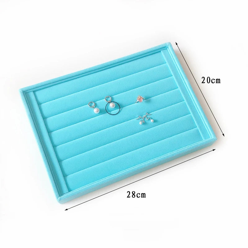 Velvet Jewelry Ring Earring Storage Box Display