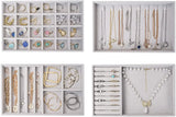 Portable Velvet Jewelry Ring Display Organizer Box Holder Earring Storage