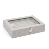 Hot Sales Portable Velvet Jewelry Ring Display Organizer Box Tray Holder